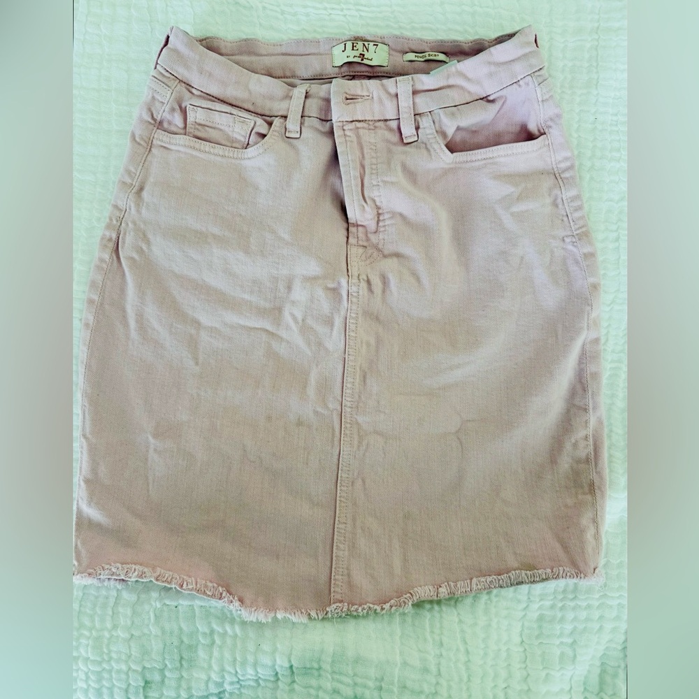 Pink Denim Pencil Skirt Jen 7